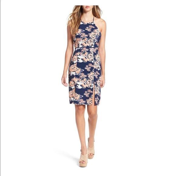 LOVERS + Friends Sexy Crossback Floral Midi Dress With Slit - Picture 3 of 11